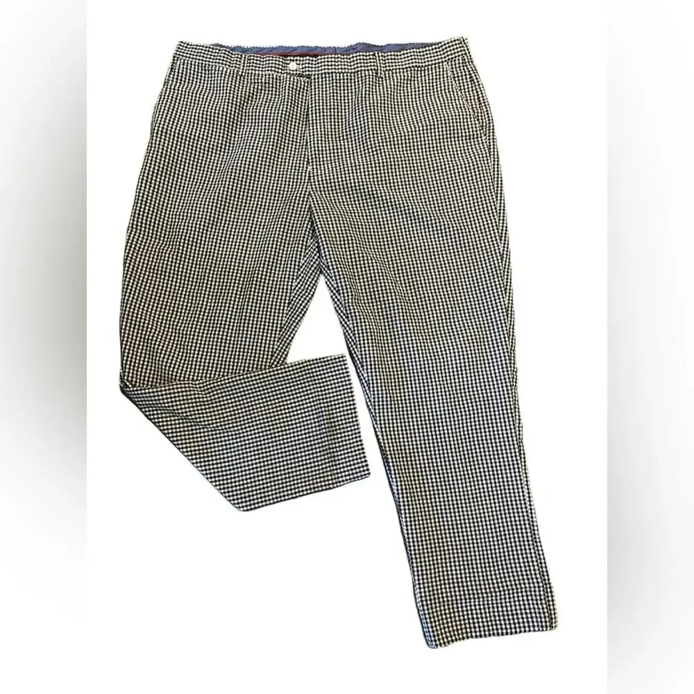 Linea Uomo Gingham Navy White Vest And Dress Pant Coord Set 3X/46X30